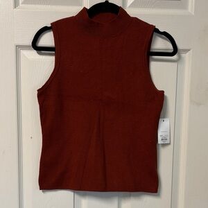 Nine West Sleeveless Brick Red Tank Top